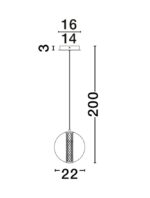 Pendul Nova Luce Navi, led 8W, sticla fume, cod 9186951 - imagine 2