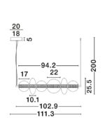 Suspensie Nova Luce Navi, led 29W, sticla fume, cod 9186954 - imagine 2