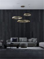 Suspensie Nova Luce Motif, finisaj auriu satinat, led 140W, cod 9530190 - imagine 3