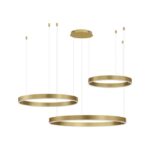 Suspensie Nova Luce Motif, finisaj auriu satinat, led 140W, cod 9530190