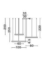 Suspensie Nova Luce Motif, finisaj auriu satinat, led 140W, cod 9530190 - imagine 2