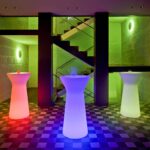 Masuta rotunda cu iluminare Capri White Color 110 New Garden
