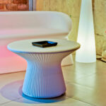 Masuta rotunda Capri White Color 40 New Garden