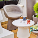 Masuta rotunda Capri White Color 40 New Garden - imagine 3