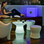 Masuta rotunda cu iluminare Capri Solar 40 New Garden
