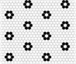 Mozaic Dunin Mini Hexagon B&W Flower Premium Mat, 26×30 cm