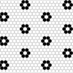 Mozaic Dunin Mini Hexagon B&W Flower Premium Mat, 26×30 cm