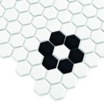 Mozaic Dunin Mini Hexagon B&W Flower Premium Mat, 26×30 cm - imagine 2