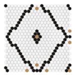 Mozaic Dunin Mini Hexagon Rombdance Black mat, 50,2×52,3 cm