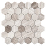 Mozaic Dunin Woodstone Grey Hexagon 48, 30x30 cm