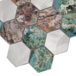 Mozaic Dunin Allumi Hexagon Patina Mat, 30x26 cm - imagine 5