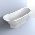 Cada din compozit Charlotte, 160.5x66x64 cm, alb lucios