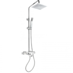 Coloana de dus termostatata Strohm Teka Soller, cu pipa pentru cada,  crom 851380200