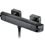 Baterie dus termostatata Strohm Teka Soller, fara set de dus, negru mat 85201020N