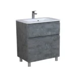Set mobilier de baie, baza si lavoar pe pardoseala Accent, 80x47 cm, gri