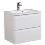 Set mobilier de baie, baza si lavoar suspendat Aqua Rodos Accent, 80x47 cm, alb