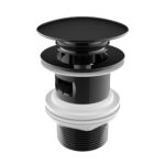 Ventil universal click-clack Roca, lavoar sau bideu, negru lucios
