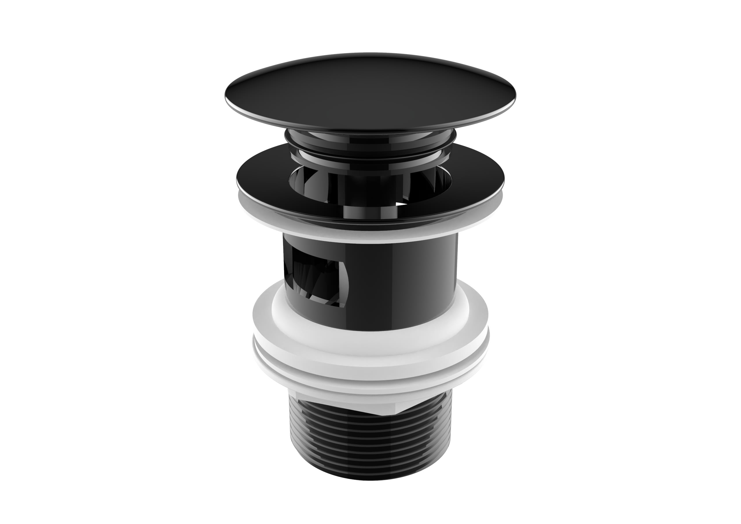 Ventil universal click-clack Roca, lavoar sau bideu, negru lucios - imagine 1