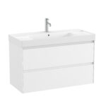Set mobilier bază și lavoar cu două sertare Roca Ona, 100 cm, alb