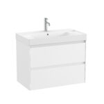 Set mobilier bază și lavoar cu două sertare Roca Ona, 80 cm, alb