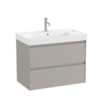 Set mobilier bază și lavoar cu două sertare Roca Ona, 80 cm, sand grey