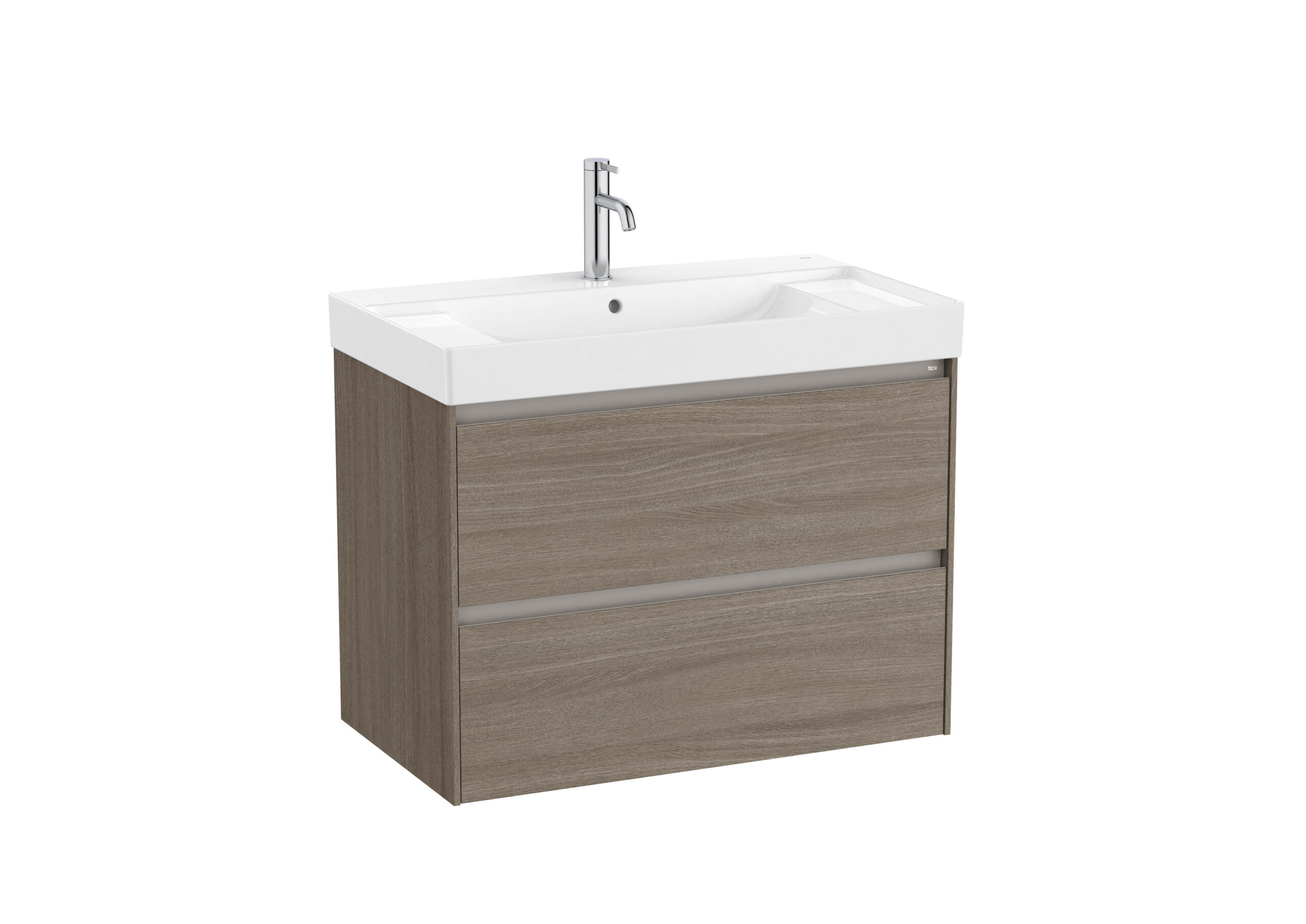 mobilier-baie-cu-dou-sertare-i-lavoar-cu-orifi_8024_2_17651000639268 Set mobilier bază și lavoar cu două sertare Roca Ona, 80 cm, dark elm - imagine 1