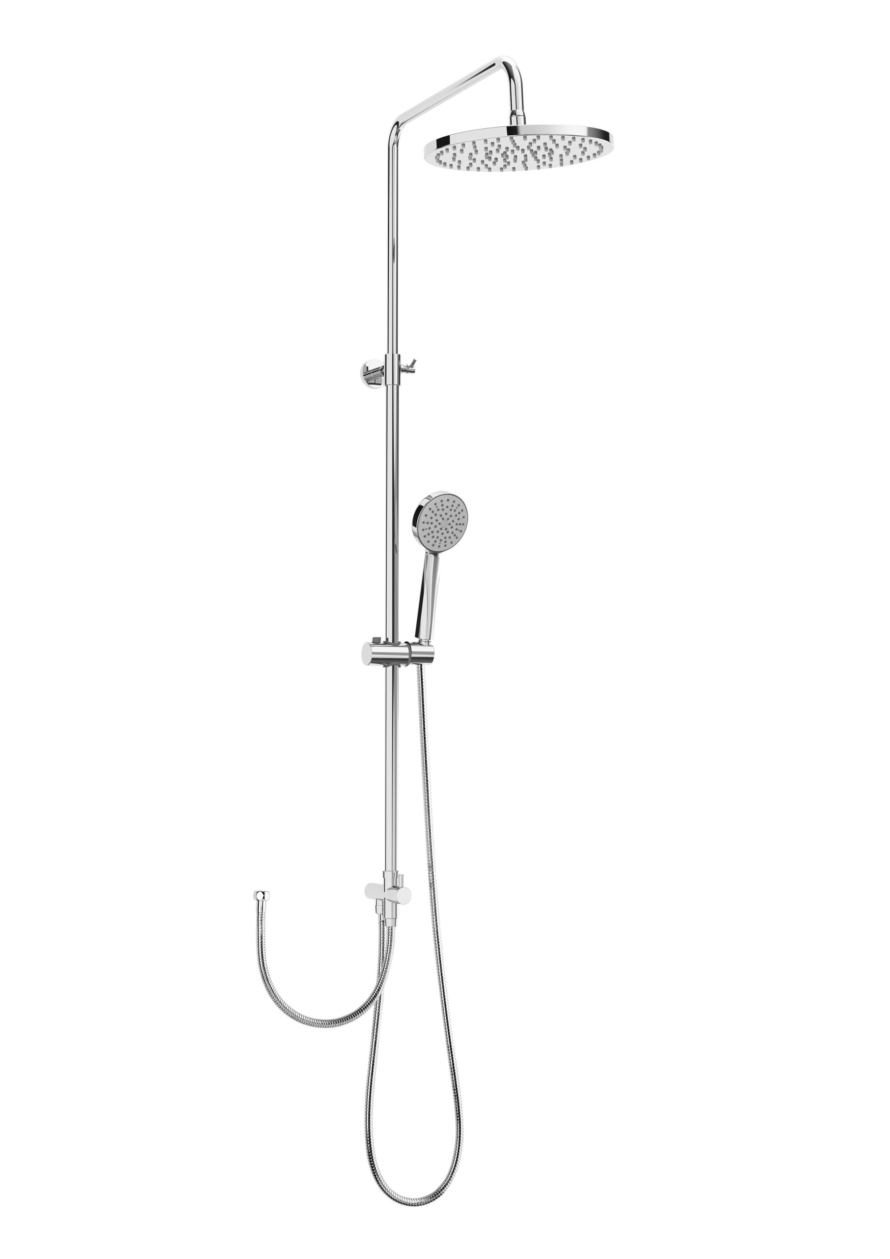 Coloană de duș fără baterie Roca Victoria Connect Plus, pălărie rotundă, crom lucios - imagine 1