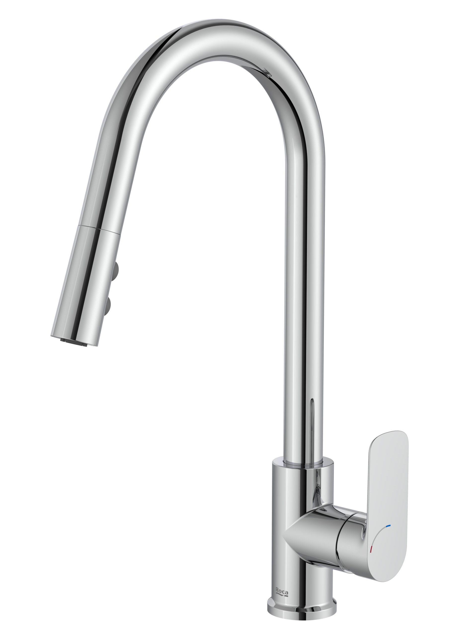 ROCA_TRAD_CALA_A5A816EC00_t_Product_Pictures_TF_Mob_prod_xxl_v2 Baterie bucătărie Roca Cala, functie Cold Start, duș extractabil, crom lucios - imagine 1