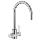 Baterie bucătărie cu funcție suplimentară pentru filtrarea apei Roca Aquafy, crom lucios