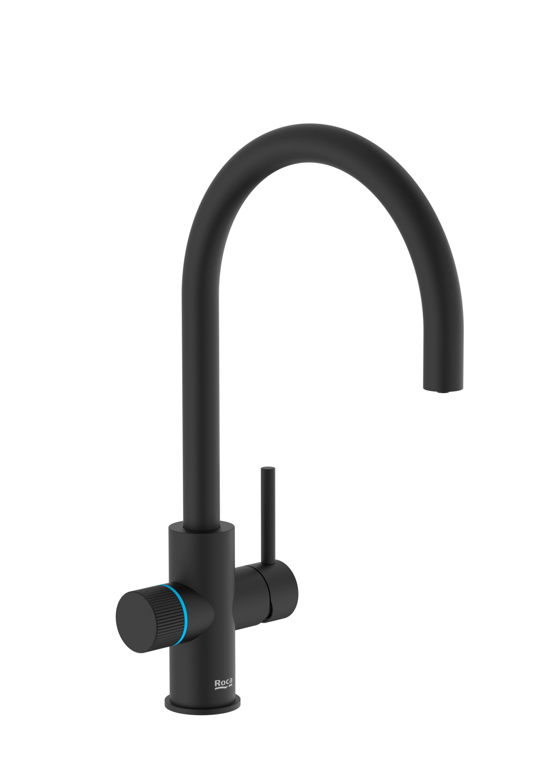 Baterie bucătărie cu funcție suplimentară pentru filtrarea apei Roca Aquafy, negru mat - imagine 1
