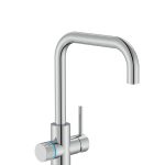 Baterie bucătărie cu funcție suplimentară pentru filtrarea apei Roca Aquafy, crom lucios