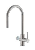 Baterie bucătărie cu funcție suplimentară pentru filtrarea apei Roca Aquafy, cap extractabil, inox periat - imagine 3