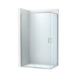 Panou fix+ușă glisanta Roca Victoria Plus L2, 100x200 cm, profil crom+sticlă transparentă