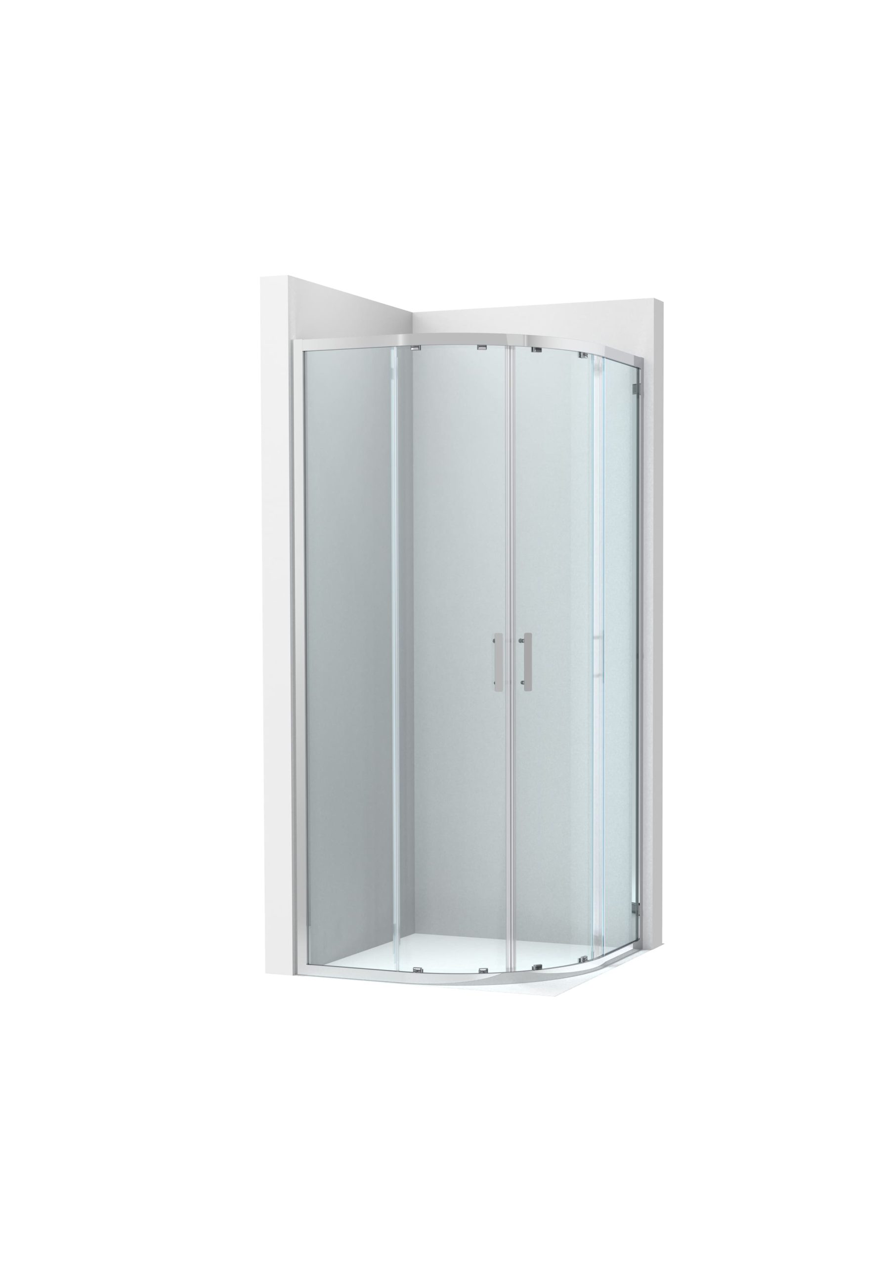 Cabină de duș semirotunda Roca Victoria Plus, 80×80 cm, profil crom satinat - imagine 1