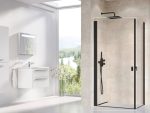 Ușa de duș Ravak Chrome CRV1, 100x195 cm, profil negru+sticlă transparentă