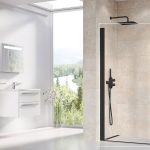 Ușa de duș Ravak Chrome CRV1, 80x195 cm, profil negru+sticlă transparentă