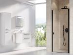 Ușa de duș Ravak Chrome CSD1, 90x195 cm, profil negru+sticlă transparentă