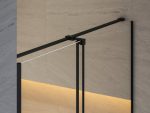 Ușă de duș Ravak Roll RODP2, 140x195 cm, profil negru+sticlă transparentă - imagine 5