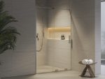 Ușă de duș Ravak Roll RODP2, 100x195 cm, profil crom+sticlă transparentă - imagine 6