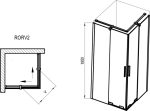 Cabină de duș pătrată Ravak Roll RORV2, 80x80 cm, profil crom+sticlă clară - imagine 6